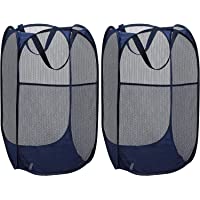 Delgeo Cestos para Lavandería Plegables 【2 Pack】 Plegable Pop-Up Malla Cesto de Ropa Bolsa Bin Cesto Juguete Organizador…